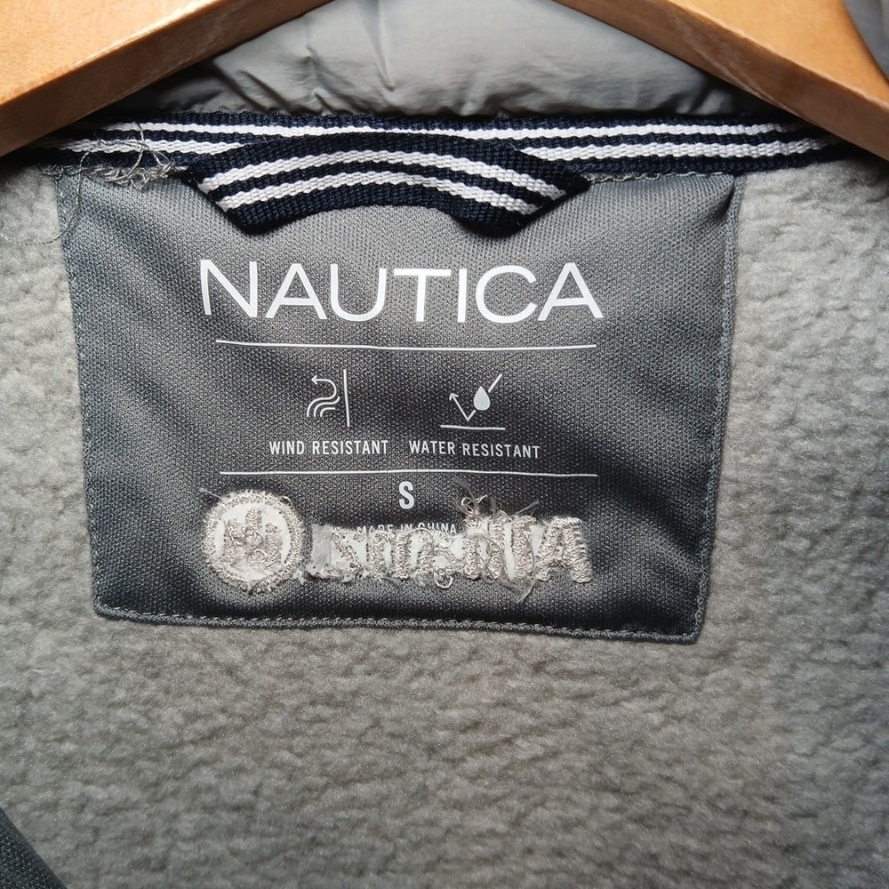 Nautica Women's Puffer Fleece Vest Gray Wind Water Resistant Size Small - Picture 7 of 14